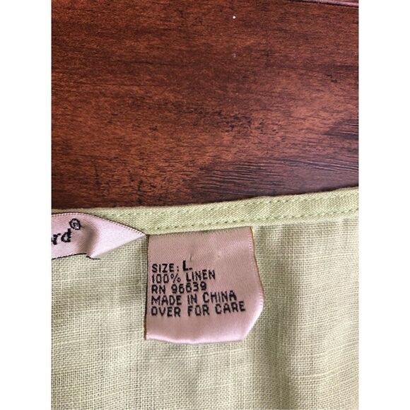Edward Woman Irish linen lime green TOP Tunic Blouse  size L - Picture 8 of 15